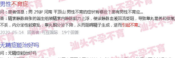 汕头血精会不会导致不育呢?