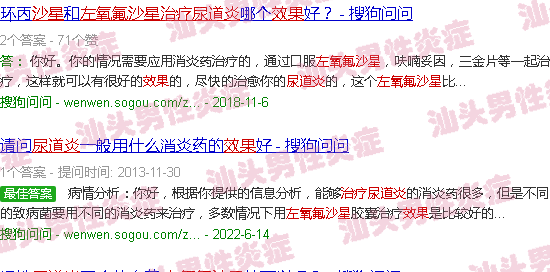 汕头左氧氟沙星治尿道炎效果怎么样